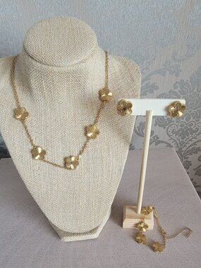 Designer Inspired Gold Tone Necklace Set